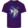 An Angel Fish in the Ocean Mens Cotton T-Shirt Tee Top Purple