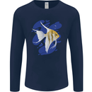 An Angel Fish in the Ocean Mens Long Sleeve T-Shirt Navy Blue
