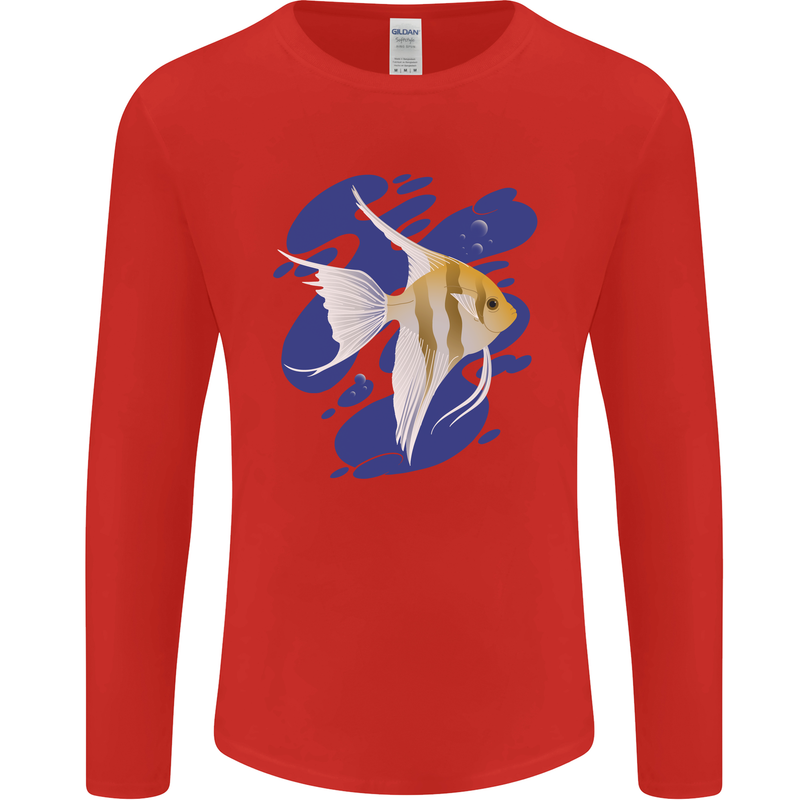 An Angel Fish in the Ocean Mens Long Sleeve T-Shirt Red