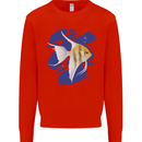 An Angel Fish in the Ocean Mens Sweatshirt Jumper Bright Red