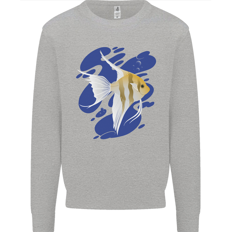 An Angel Fish in the Ocean Mens Sweatshirt Jumper Sports Grey