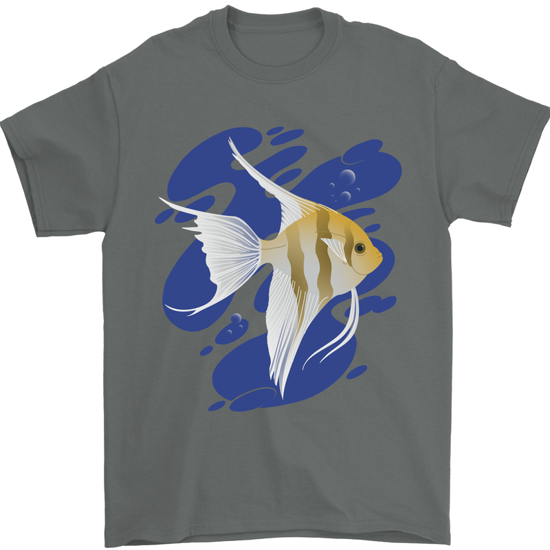 An Angel Fish in the Ocean Mens T-Shirt 100% Cotton Charcoal