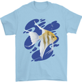 An Angel Fish in the Ocean Mens T-Shirt 100% Cotton Light Blue