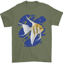 An Angel Fish in the Ocean Mens T-Shirt 100% Cotton Military Green