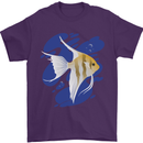 An Angel Fish in the Ocean Mens T-Shirt 100% Cotton Purple