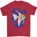An Angel Fish in the Ocean Mens T-Shirt 100% Cotton Red