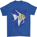 An Angel Fish in the Ocean Mens T-Shirt 100% Cotton Royal Blue