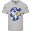 An Angel Fish in the Ocean Mens V-Neck Cotton T-Shirt Sports Grey