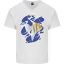 An Angel Fish in the Ocean Mens V-Neck Cotton T-Shirt White