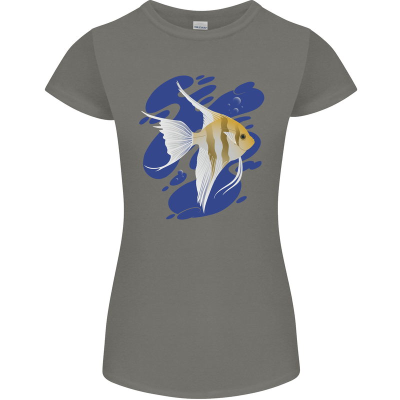 An Angel Fish in the Ocean Womens Petite Cut T-Shirt Charcoal