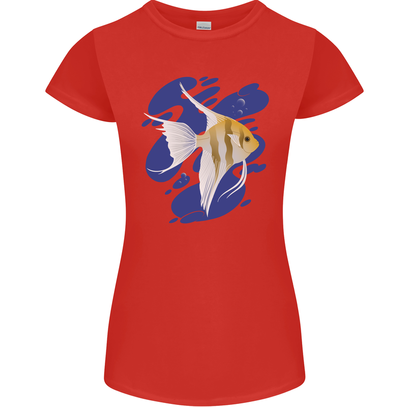 An Angel Fish in the Ocean Womens Petite Cut T-Shirt Red