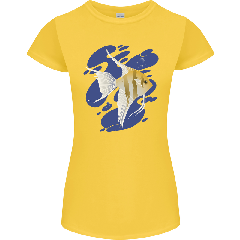 An Angel Fish in the Ocean Womens Petite Cut T-Shirt Yellow