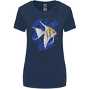 An Angel Fish in the Ocean Womens Wider Cut T-Shirt Navy Blue