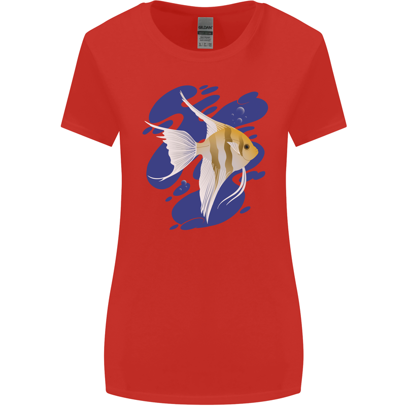 An Angel Fish in the Ocean Womens Wider Cut T-Shirt Red