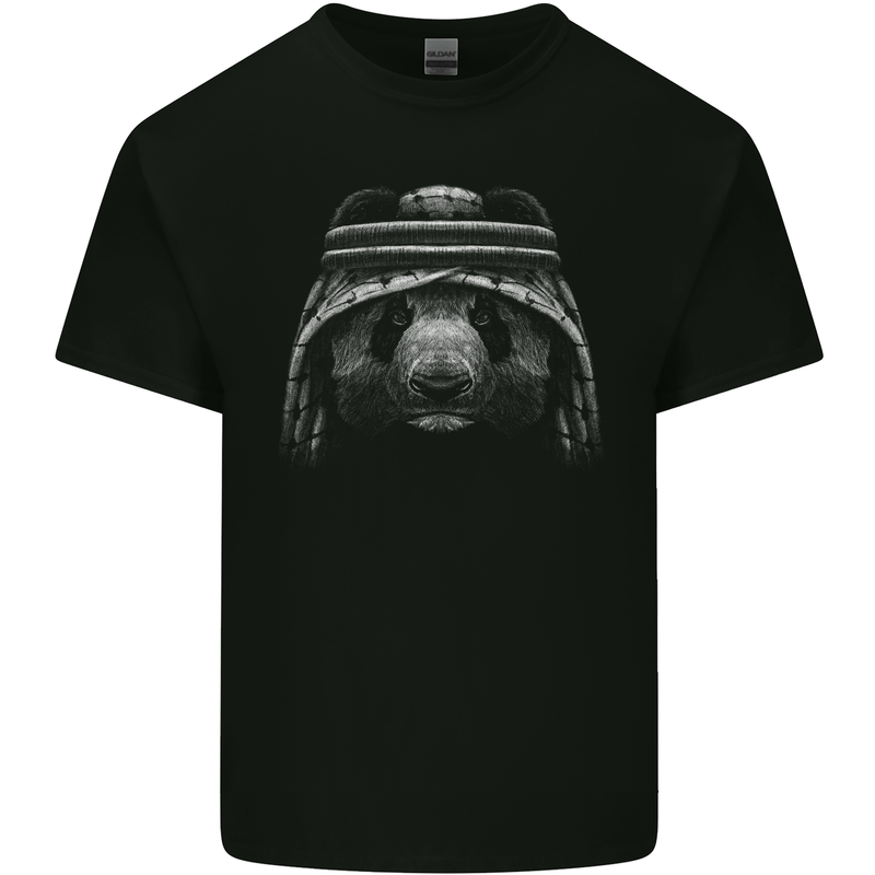 An Arab Panda Bear Mens Cotton T-Shirt Tee Top Black