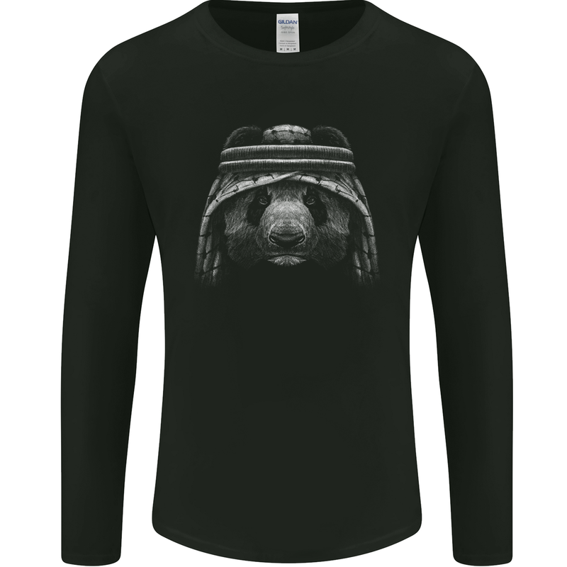 An Arab Panda Bear Mens Long Sleeve T-Shirt Black