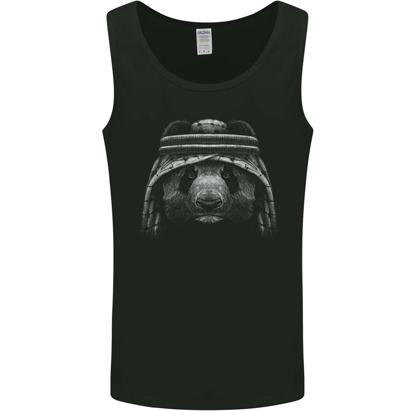 An Arab Panda Bear Mens Vest Tank Top Black
