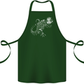 An Argentine Tegu Lizard Cotton Apron 100% Organic Forest Green