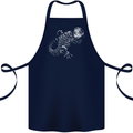 An Argentine Tegu Lizard Cotton Apron 100% Organic Navy Blue