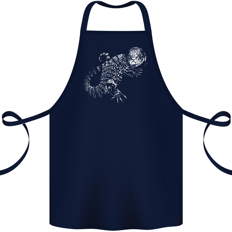 An Argentine Tegu Lizard Cotton Apron 100% Organic Navy Blue