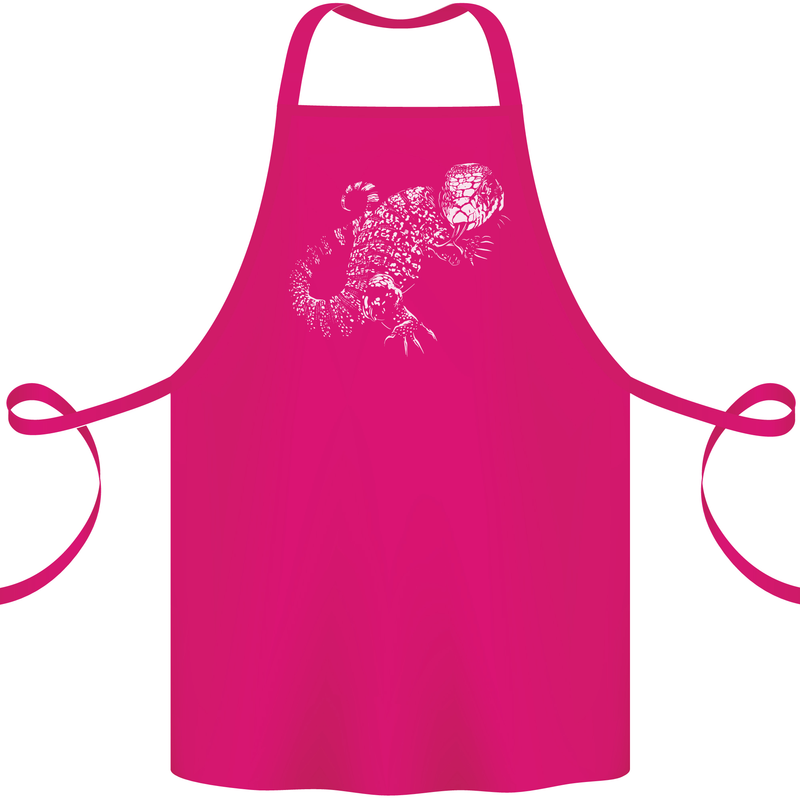 An Argentine Tegu Lizard Cotton Apron 100% Organic Pink