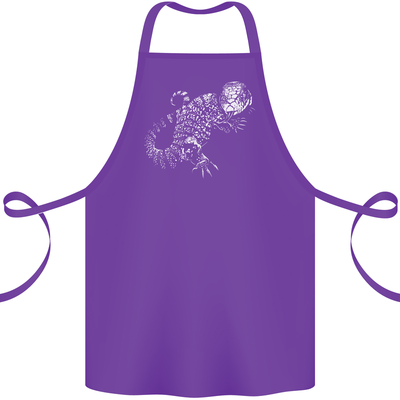 An Argentine Tegu Lizard Cotton Apron 100% Organic Purple