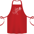 An Argentine Tegu Lizard Cotton Apron 100% Organic Red
