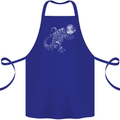 An Argentine Tegu Lizard Cotton Apron 100% Organic Royal Blue