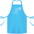 An Argentine Tegu Lizard Cotton Apron 100% Organic Turquoise