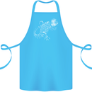An Argentine Tegu Lizard Cotton Apron 100% Organic Turquoise