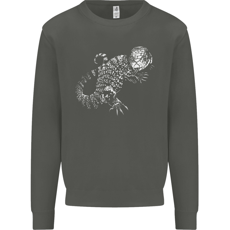 An Argentine Tegu Lizard Kids Sweatshirt Jumper Storm Grey