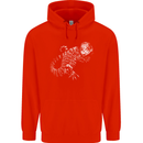 An Argentine Tegu Lizard Mens 80% Cotton Hoodie Bright Red