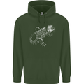 An Argentine Tegu Lizard Mens 80% Cotton Hoodie Forest Green