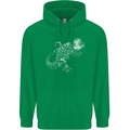 An Argentine Tegu Lizard Mens 80% Cotton Hoodie Irish Green