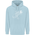 An Argentine Tegu Lizard Mens 80% Cotton Hoodie Light Blue