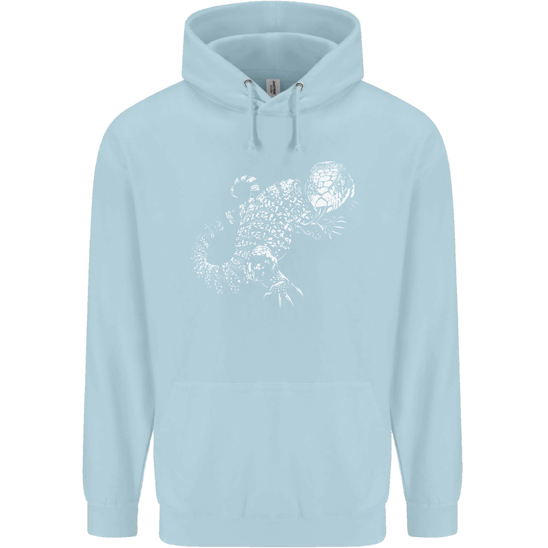 An Argentine Tegu Lizard Mens 80% Cotton Hoodie Light Blue