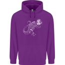 An Argentine Tegu Lizard Mens 80% Cotton Hoodie Purple