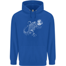 An Argentine Tegu Lizard Mens 80% Cotton Hoodie Royal Blue