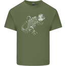 An Argentine Tegu Lizard Mens Cotton T-Shirt Tee Top Military Green