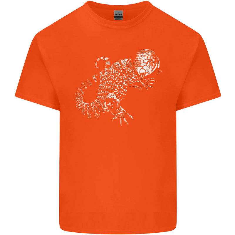 An Argentine Tegu Lizard Mens Cotton T-Shirt Tee Top Orange