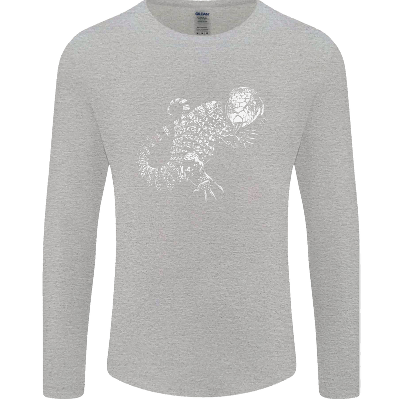 An Argentine Tegu Lizard Mens Long Sleeve T-Shirt Sports Grey