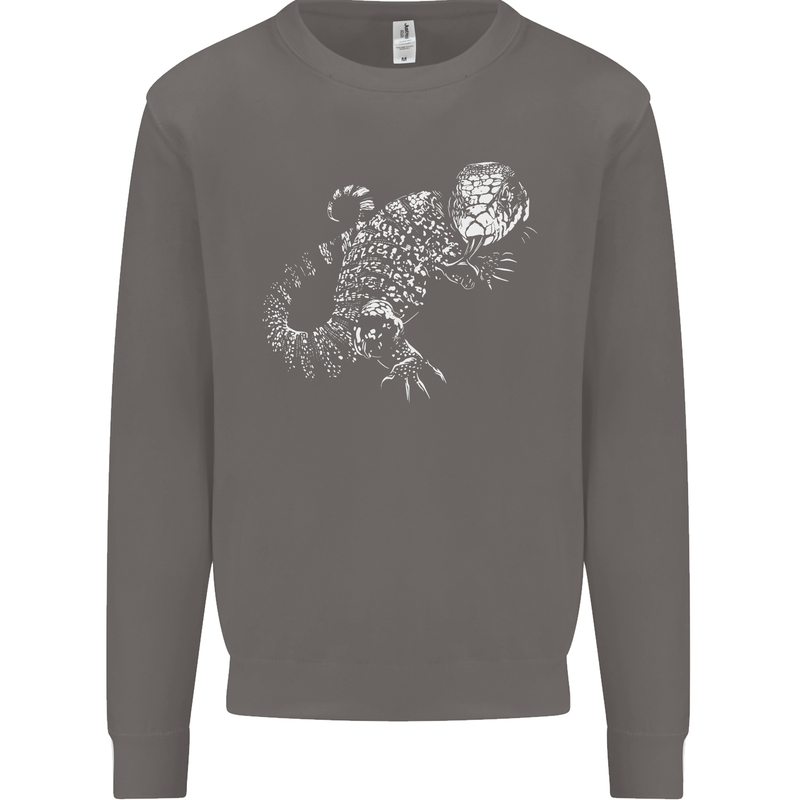 An Argentine Tegu Lizard Mens Sweatshirt Jumper Charcoal