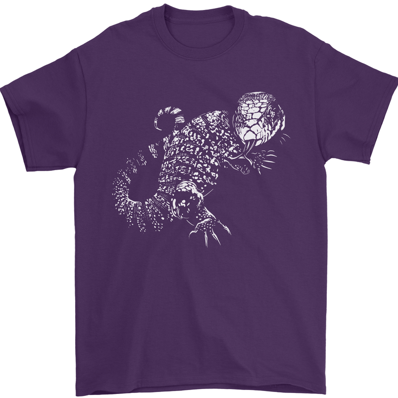An Argentine Tegu Lizard Mens T-Shirt 100% Cotton Purple