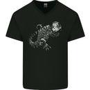 An Argentine Tegu Lizard Mens V-Neck Cotton T-Shirt Black