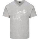 An Argentine Tegu Lizard Mens V-Neck Cotton T-Shirt Sports Grey