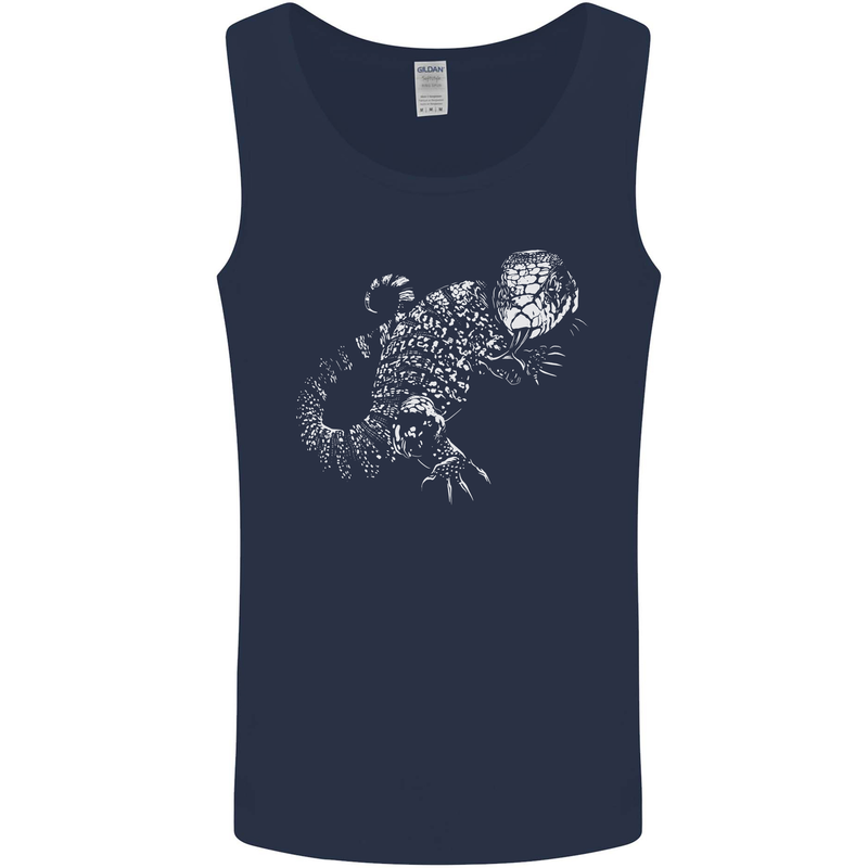 An Argentine Tegu Lizard Mens Vest Tank Top Navy Blue