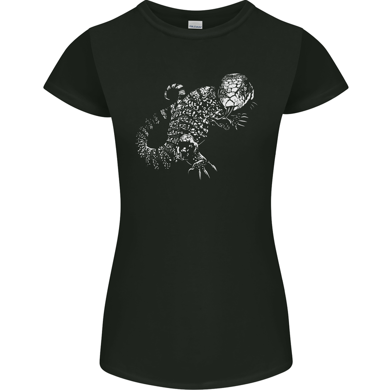 An Argentine Tegu Lizard Womens Petite Cut T-Shirt Black