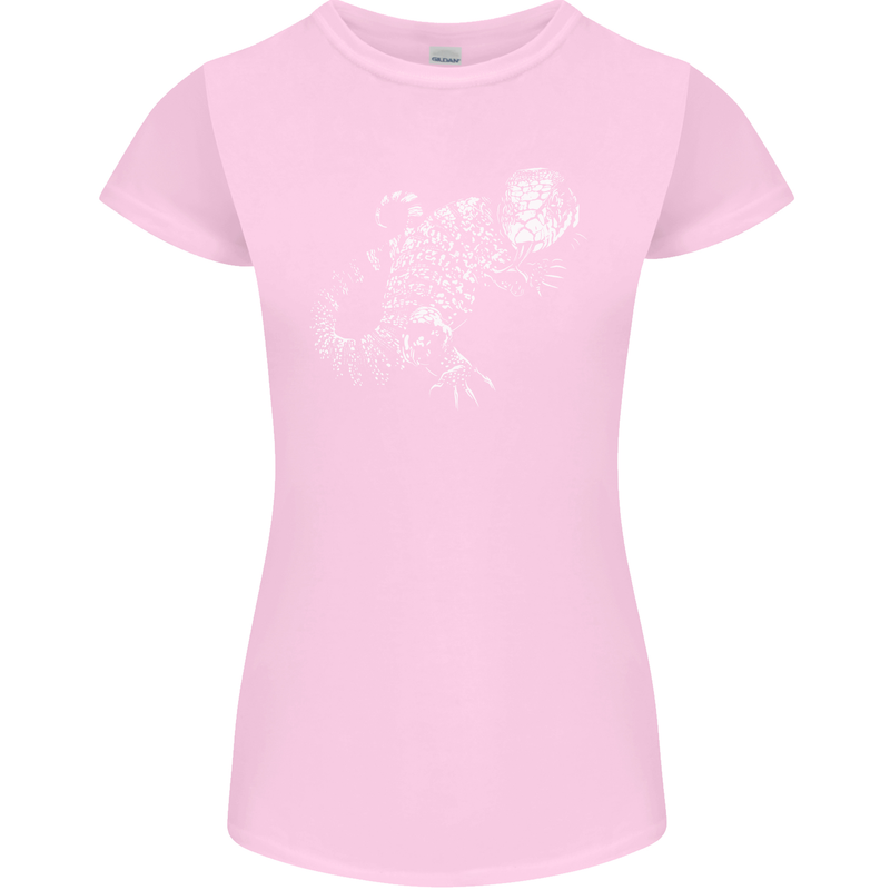 An Argentine Tegu Lizard Womens Petite Cut T-Shirt Light Pink