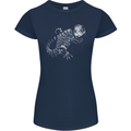 An Argentine Tegu Lizard Womens Petite Cut T-Shirt Navy Blue