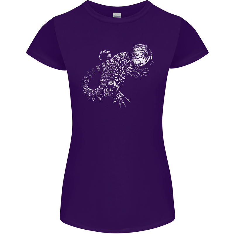 An Argentine Tegu Lizard Womens Petite Cut T-Shirt Purple
